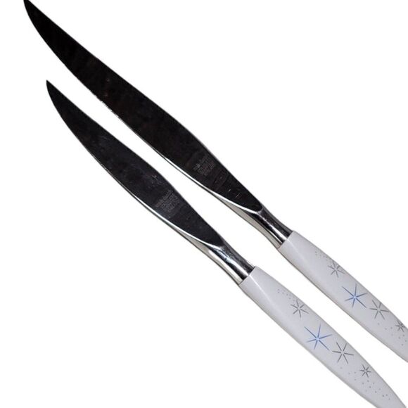 Mode Danish Sheffield England Carving Knives Set Of 2 Starburst - Picture 1 of 2